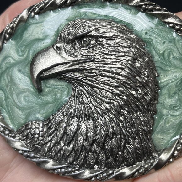 Vintage 1995 Katz Belt Buckle Bald Eagle E-5 Metal Epoxy/Enamel READ BELOW USA - Picture 5 of 10